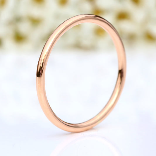 slim halo rose gold wedding ring