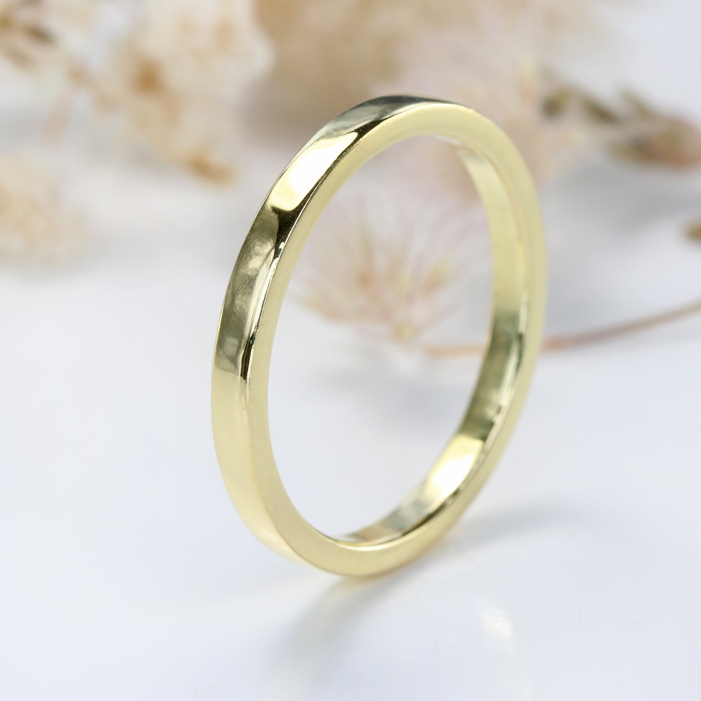 2mm x 1.5mm Flat 18ct Gold Wedding Ring