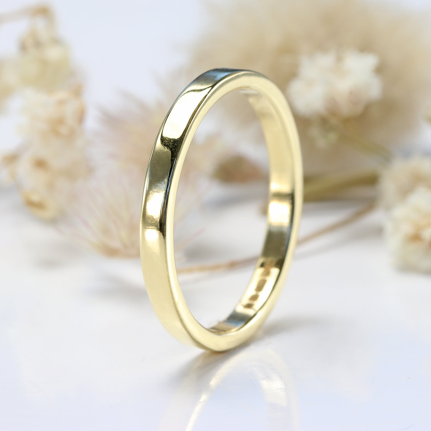 2mm x 1.5mm Flat 18ct Gold Wedding Ring