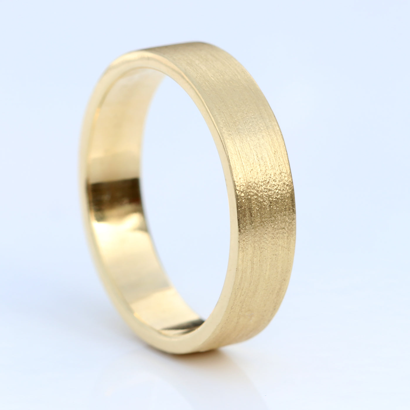 5mm flat wedding ring yellow gold