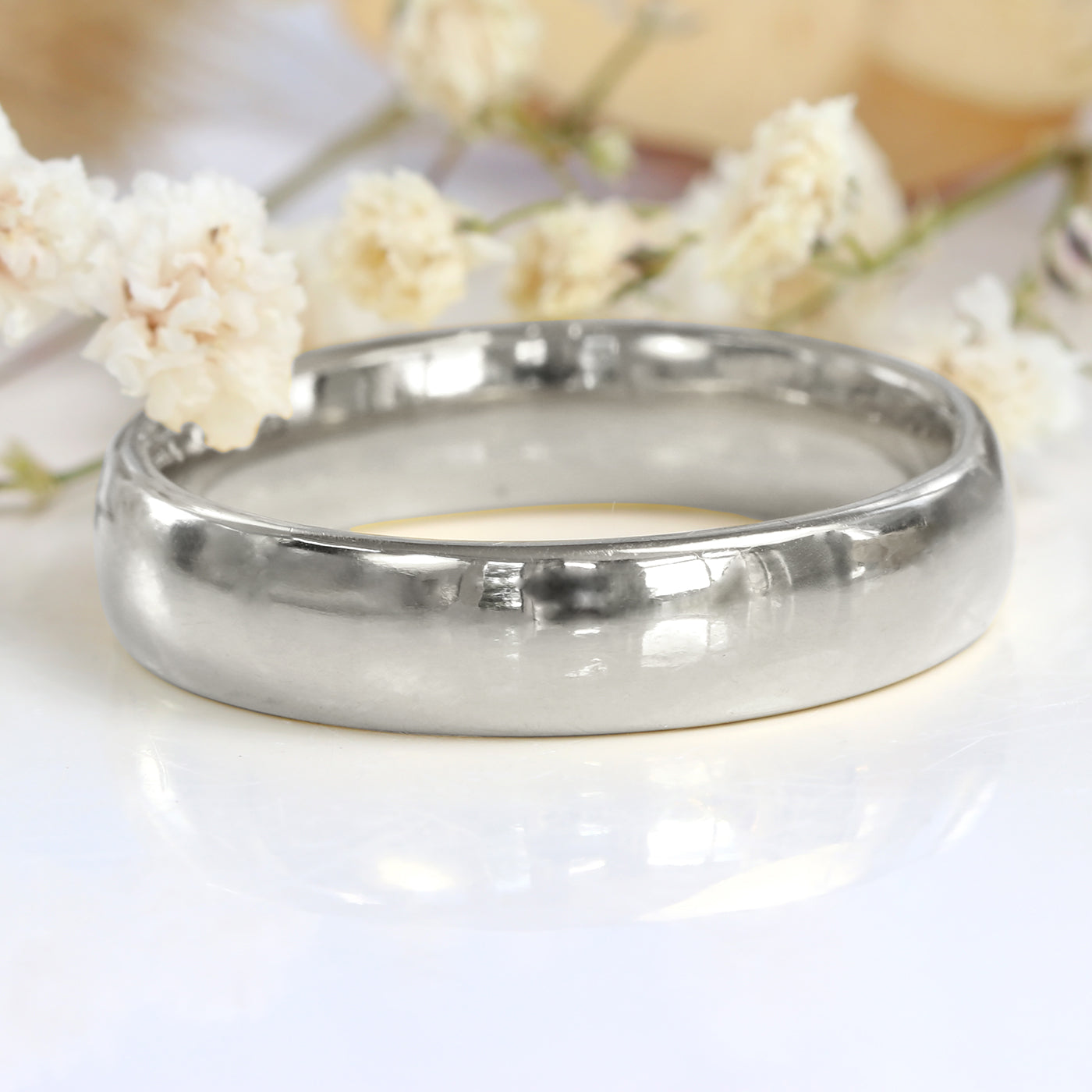 Platinum Polished 5mm Comfort Fit (Court) Wedding Ring