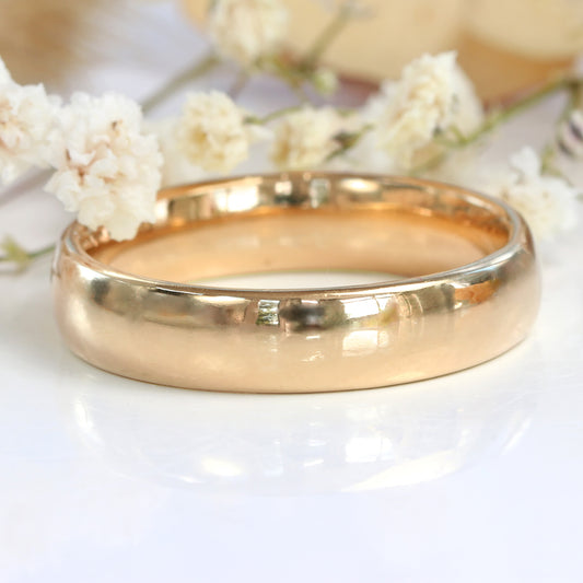 18ct Rose Gold 5mm Polished Comfort Fit Court Wedding Ring