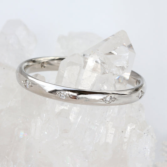 Bespoke Bead Set Diamond Wedding or Eternity Ring in 950 Platinum
