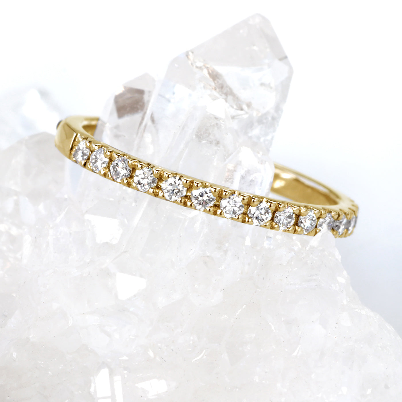 18ct Gold 15 Pavé Diamond Wedding Ring