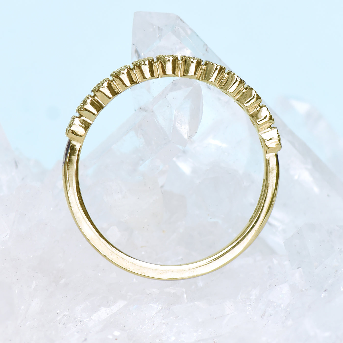 18ct Gold Milgrain Diamond Half Eternity Ring