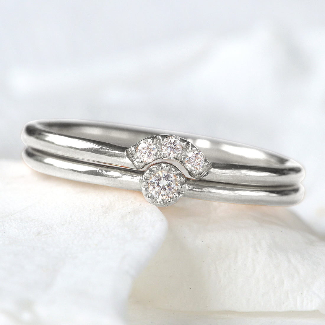 Platinum diamond stacking on sale rings