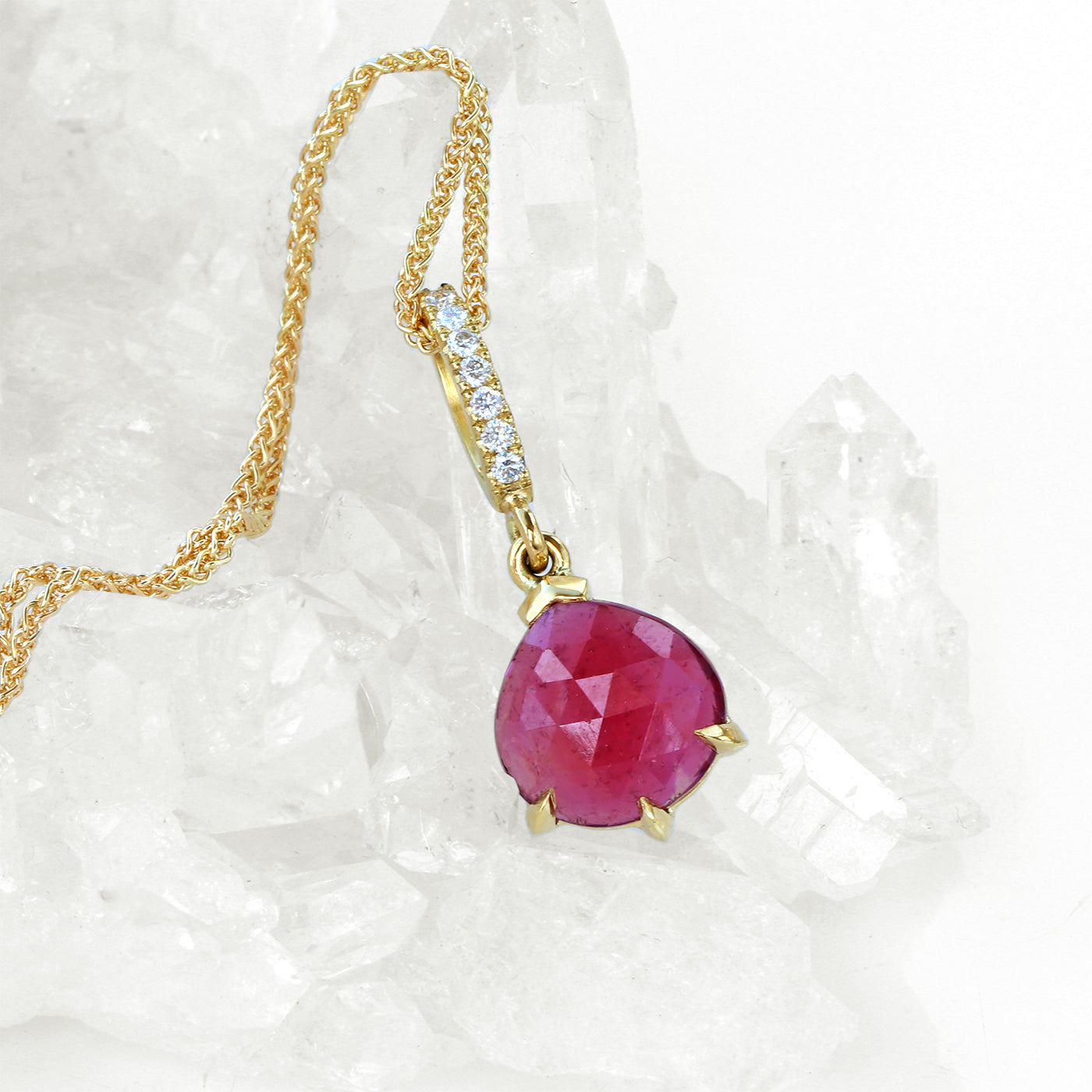 Ruby & Diamond Pendant in 18ct Gold (one of a kind piece)