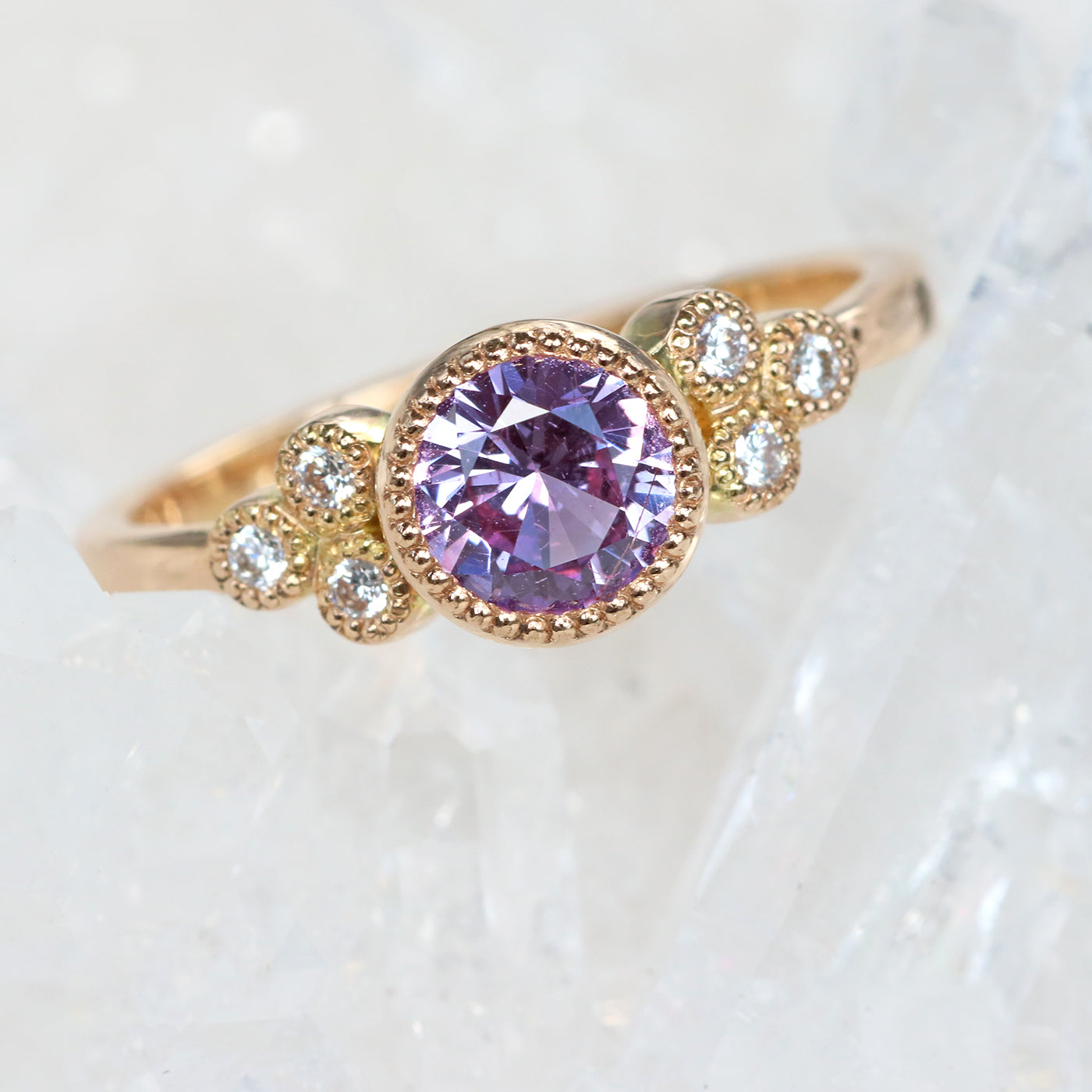 purple sapphire cluster ring