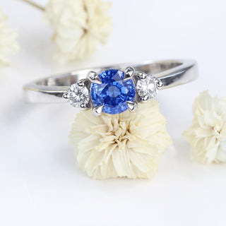 blue sapphire engagement ring