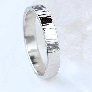 Tree Bark Texture Platinum Wedding Ring