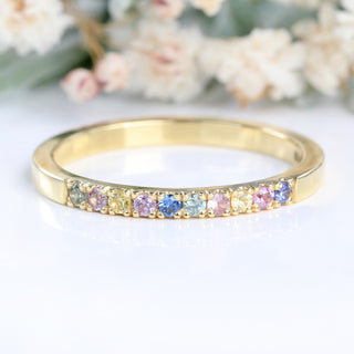Custom Fancy Sapphire Wedding or Half Eternity Ring