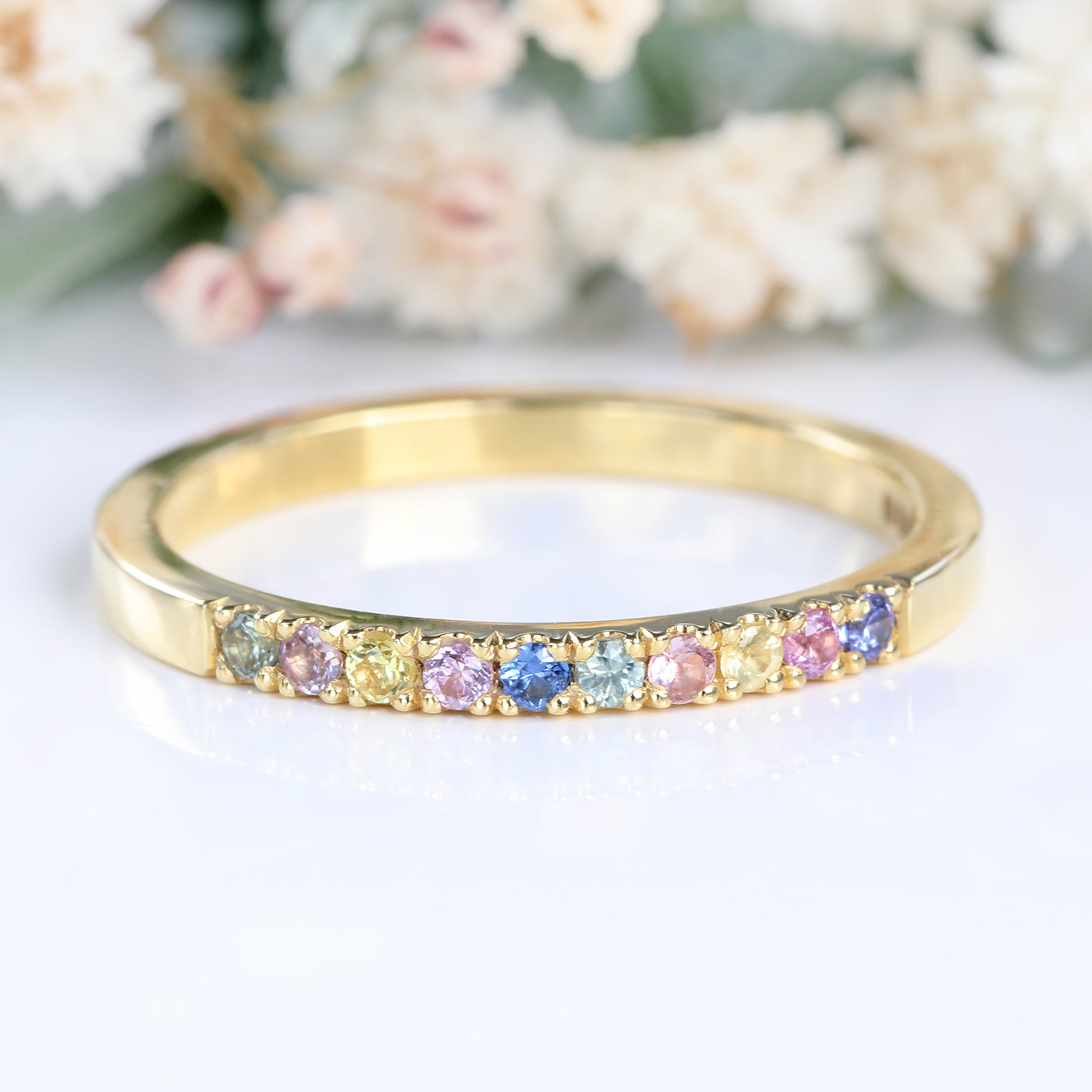 Fancy Sapphire Wedding or Half Eternity Ring