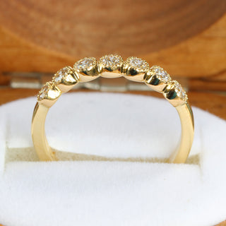 Seven Diamond Milgrain Eternity or Wedding Ring, 18ct Gold (Size I 1/2, resize I to J 1/2)