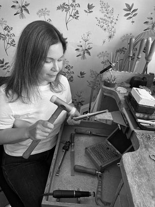 Lilia Nash hand-making a ring using traditional jewellery making techniques