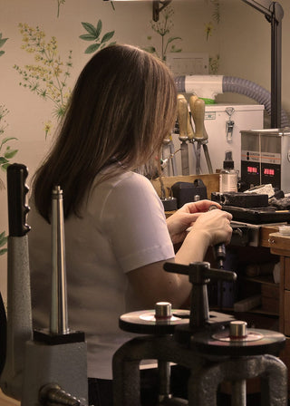 Jewellery designer Lilia Nash, making engagement and wedding rings in her studio in Cornwall