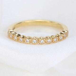 Diamond Milgrain Wedding Ring in 18ct Gold