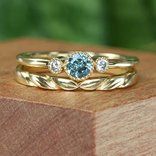 18ct Gold Slim Leaf Wedding Ring