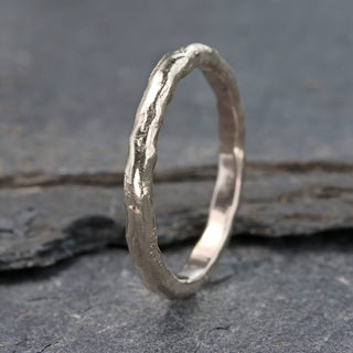 18ct White Gold 2mm Mineral Wedding Ring