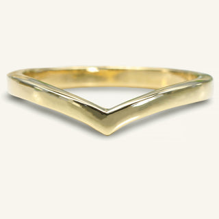 Solid 9ct gold wishbone wedding band handmade by Lilia Nash
