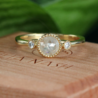 Custom 18ct Gold Icy Trilogy Diamond Engagement Ring