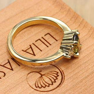 Custom Parti Sapphire & Diamond Cluster Engagement Ring