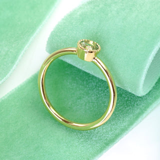Custom Petite Green Sapphire Solitaire Engagement Ring, 18ct Gold