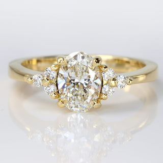 18ct gold Trefoil engagement ring set with a D colour 1 carat lab grown diamond