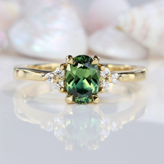 Ennys Handmade 18ct Gold Oval Parti Sapphire Engagement Ring