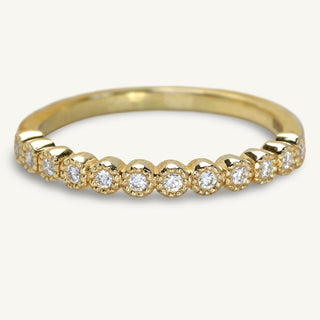 Handmade 18ct gold diamond half eternity or wedding band