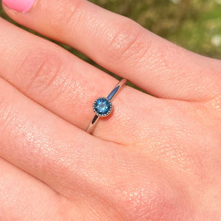 Petite Sapphire Solitaire Platinum Engagement Ring