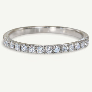 Handmade 950 platinum half eternity or wedding band set with 15 natural fair trade diamonds
