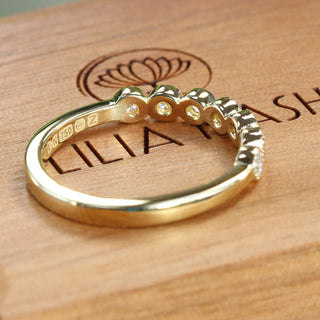 Diamond Milgrain Engraved 18ct Gold Wedding or Eternity Ring