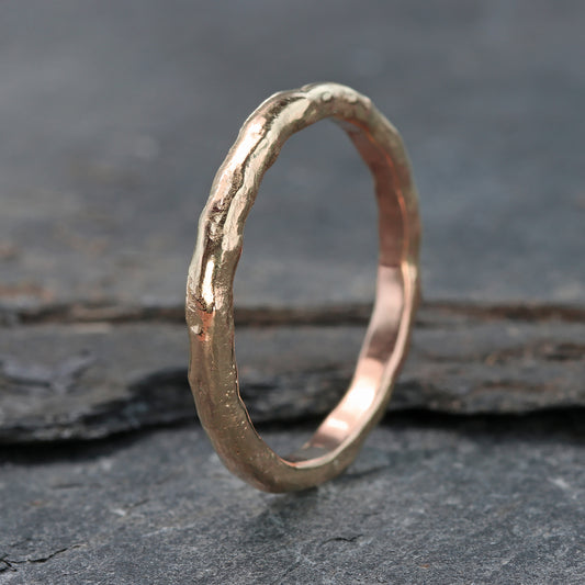 18ct Rose Gold 2mm Magma Wedding Ring