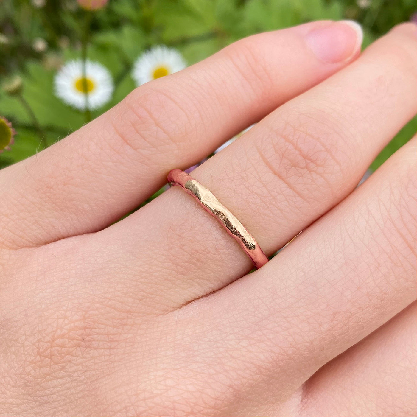 18ct Rose Gold 2mm Mineral Wedding Ring