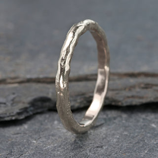 18ct White Gold 2mm Mineral Wedding Ring