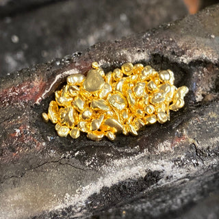 Gold nuggets ready to be melted down to make a ring