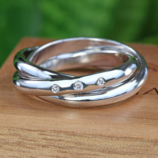 Custom 3mm Diamond Russian or Rolling Wedding Ring