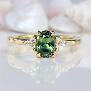 Ennys Handmade 18ct Gold Oval Parti Sapphire Engagement Ring