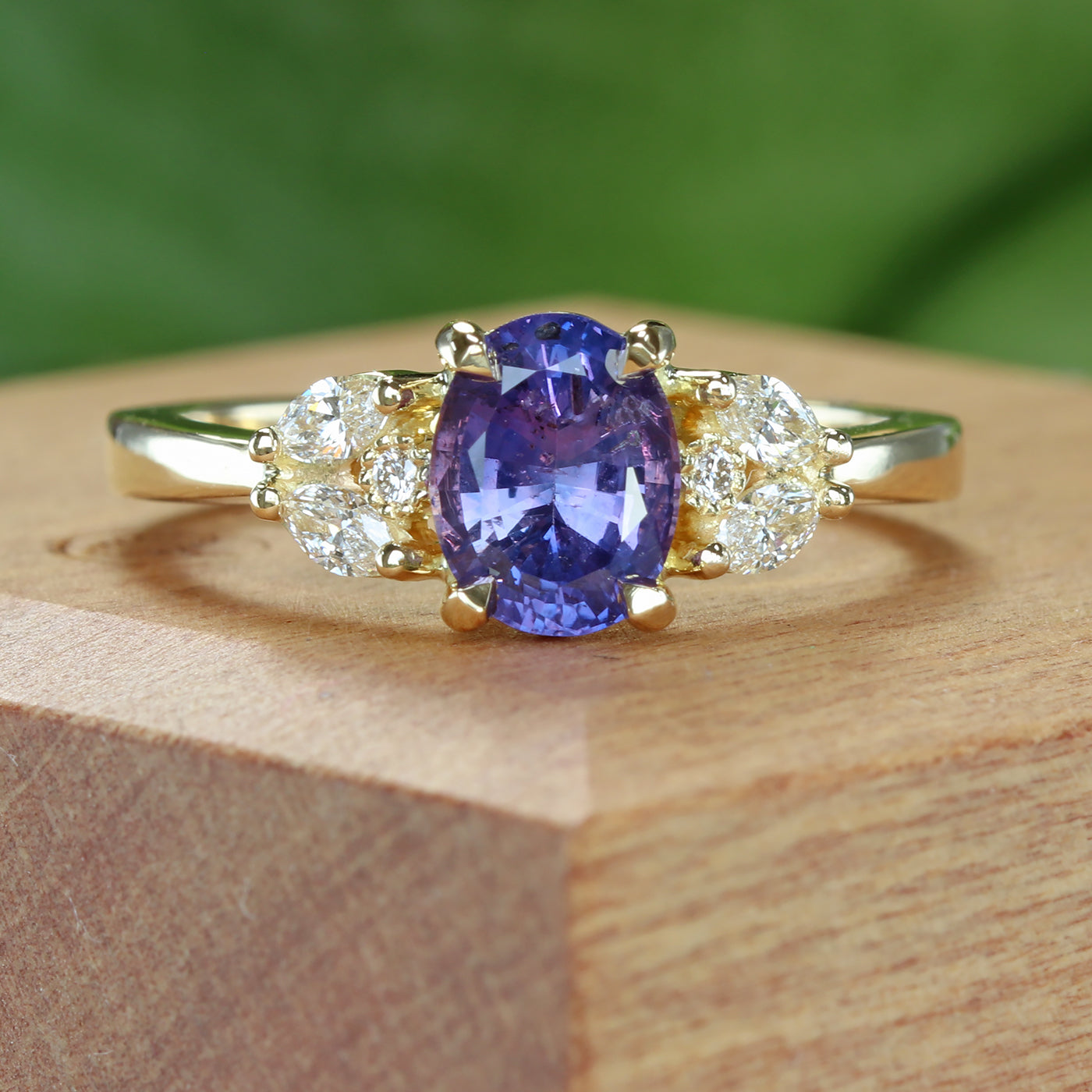 My a’th kar - Purple Sapphire & Diamond Engagement Ring (Size L 1/2, Resize J 1/2 - N 1/2)