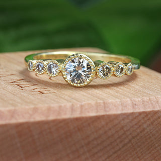 Custom 7 Stone Champagne Diamond Engagement Ring