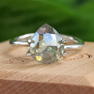 Salt and Pepper Pear Cut Diamond 9.80 x 8.40mm 1.90ct DI034