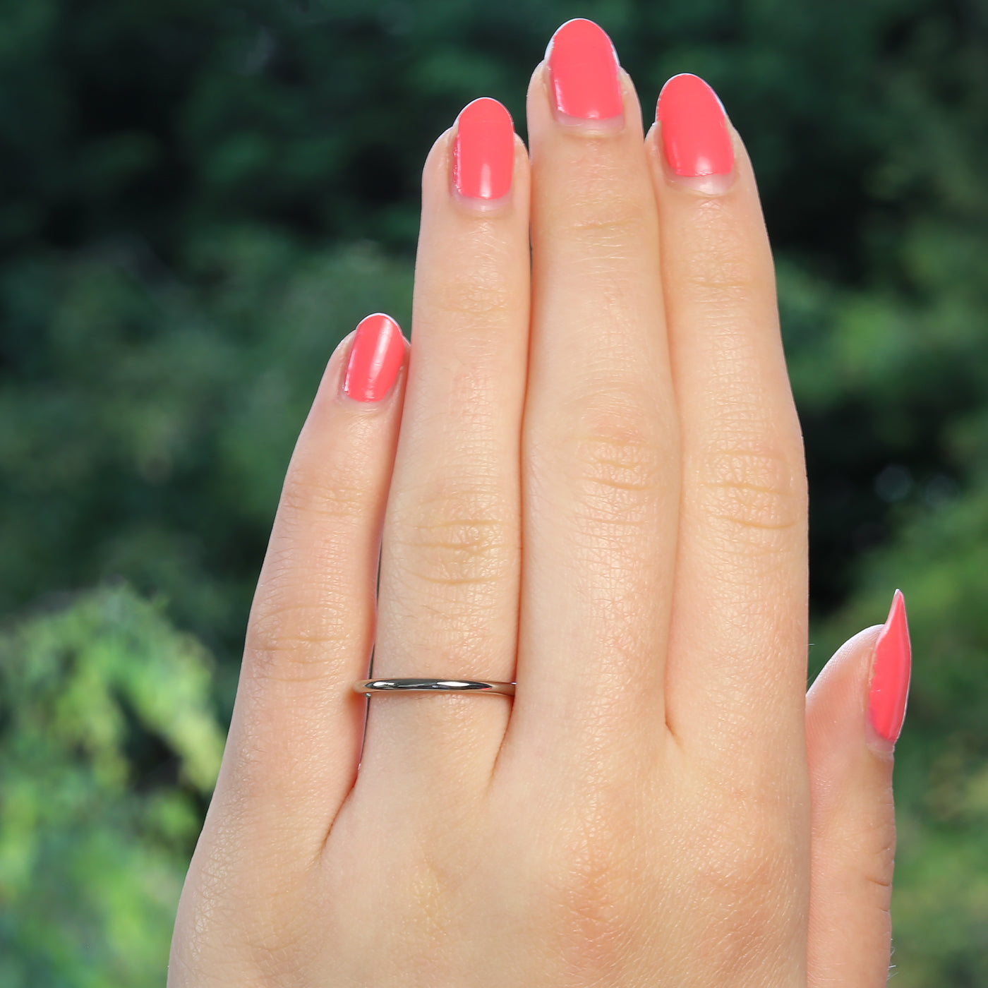 Skinny 1.5mm Halo Platinum Wedding Ring