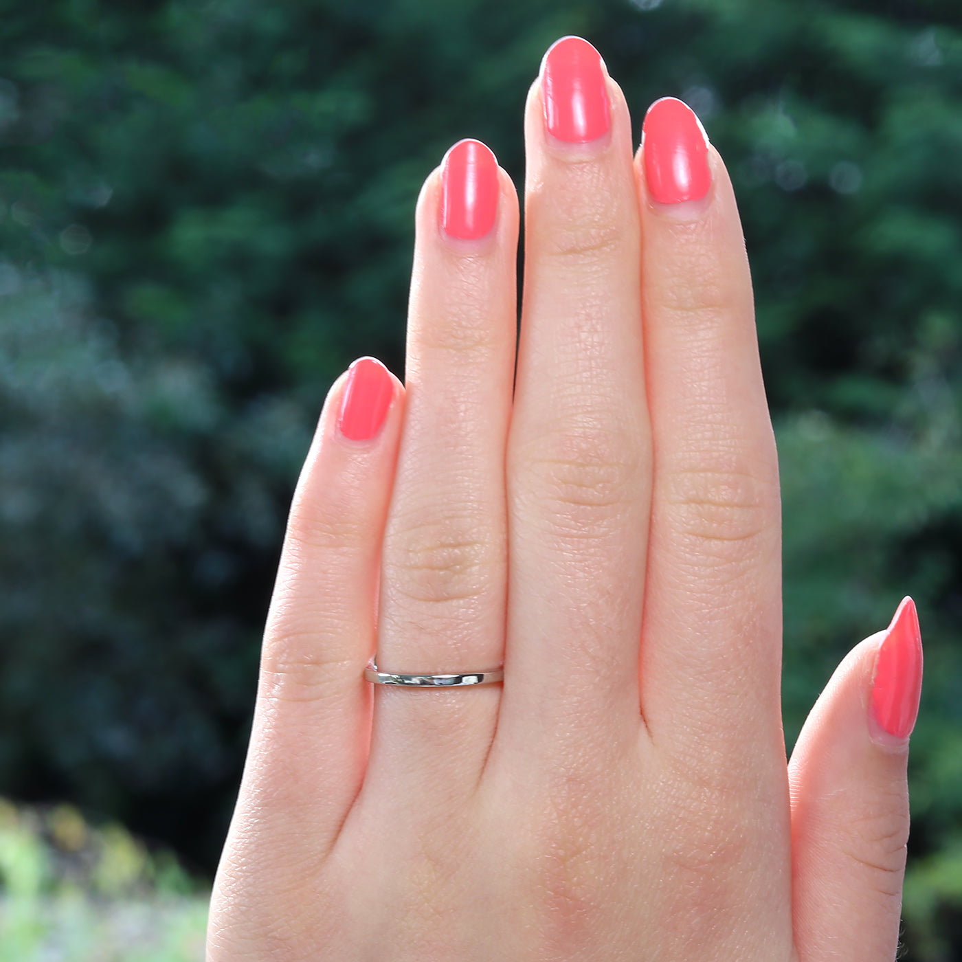1.5mm Skinny Square Profile 18ct White Gold Wedding Ring