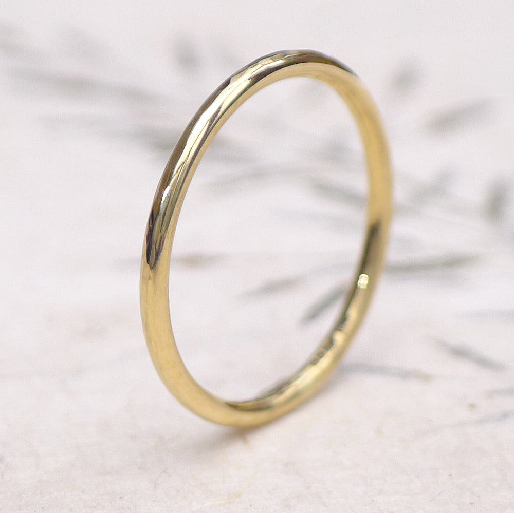 Thin Hammered Wedding Ring