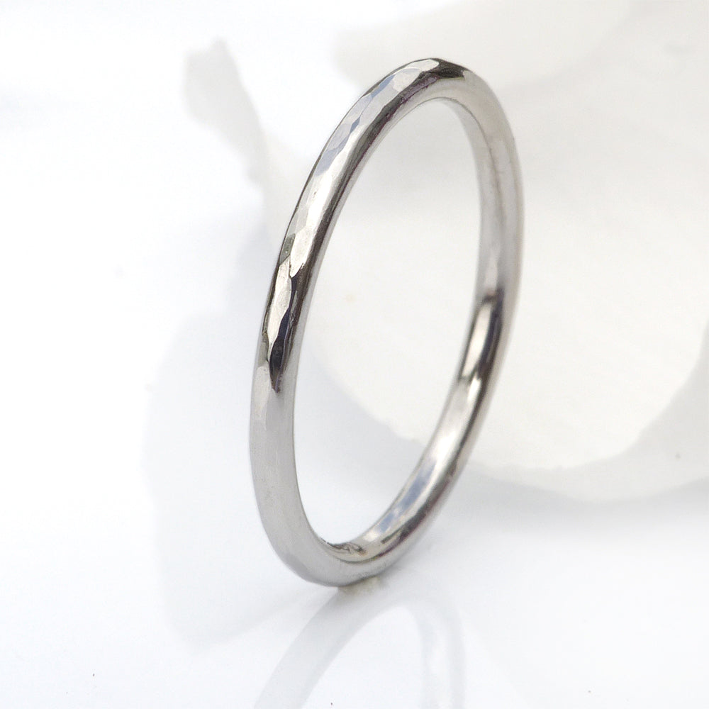 Skinny 1.5mm Halo Platinum Wedding Ring
