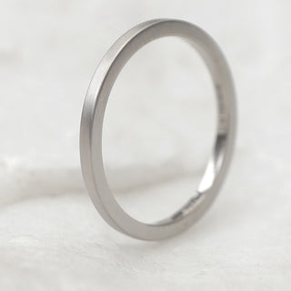 Square Wedding Ring in 18ct White Gold