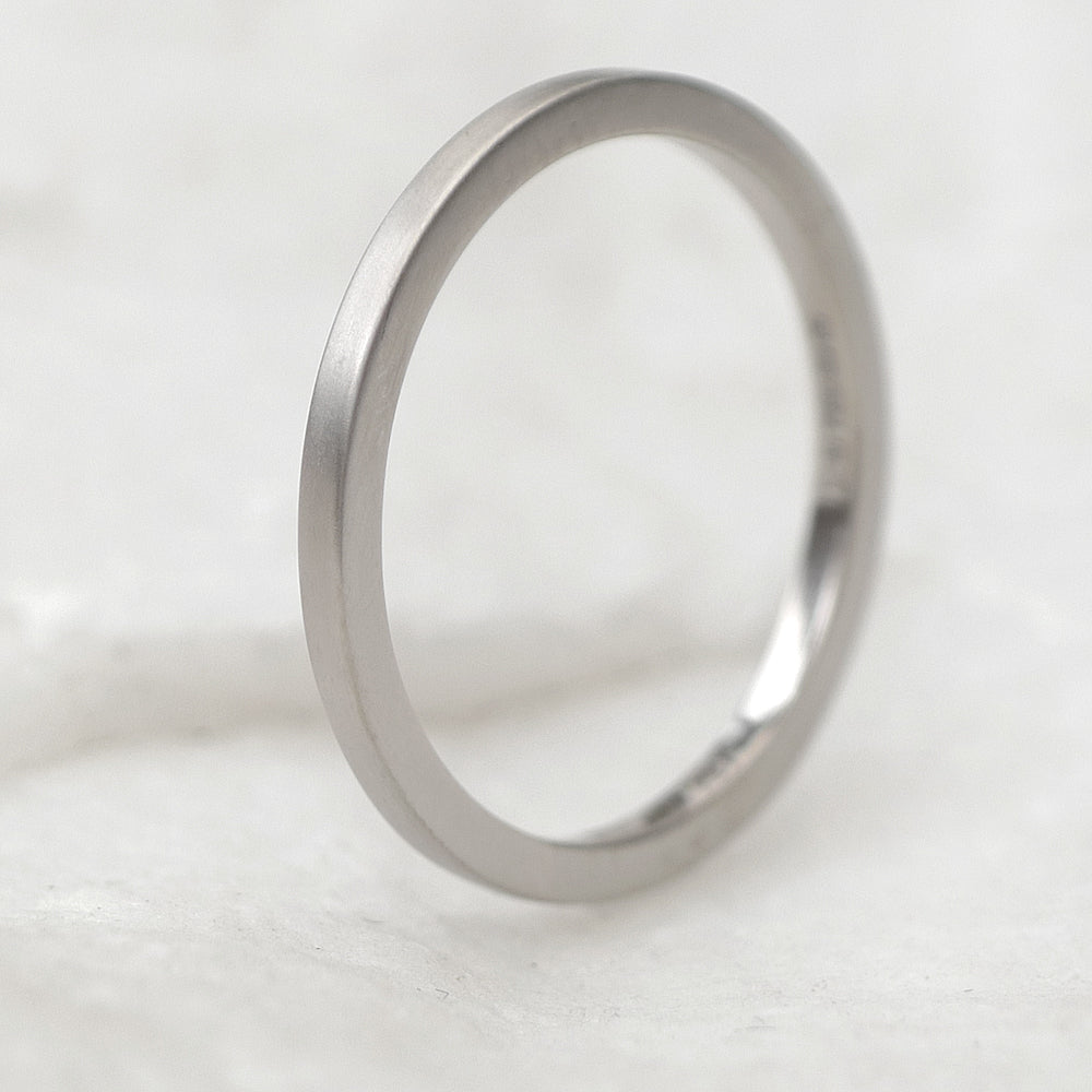 Square Wedding Ring in 18ct White Gold