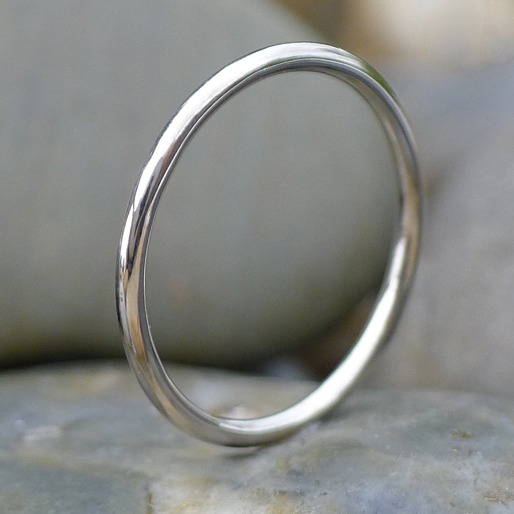 1.5mm Halo Wedding Ring in 18ct White Gold