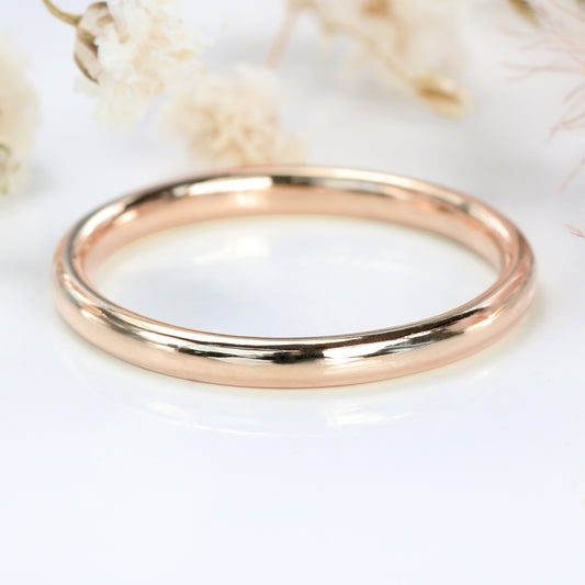 18ct Rose Gold 2mm Comfort Fit Court Wedding Ring