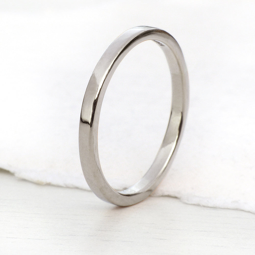 2mm x 1.5mm Flat 950 Platinum Wedding Ring